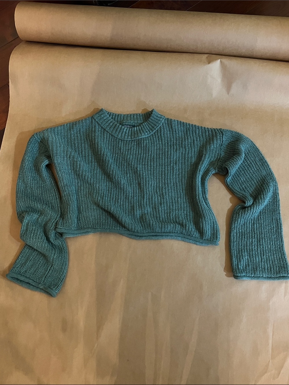 Wild Fable Cropped Teal Knit Sweater - Women's size small